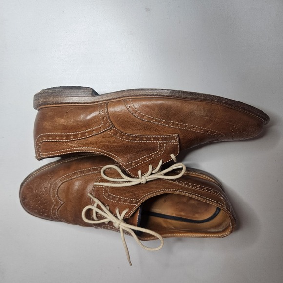 Brunello Cucinelli Mens Leather Wingtip Dress Shoes 43.5 Brown Made In Italy - Picture 6 of 16